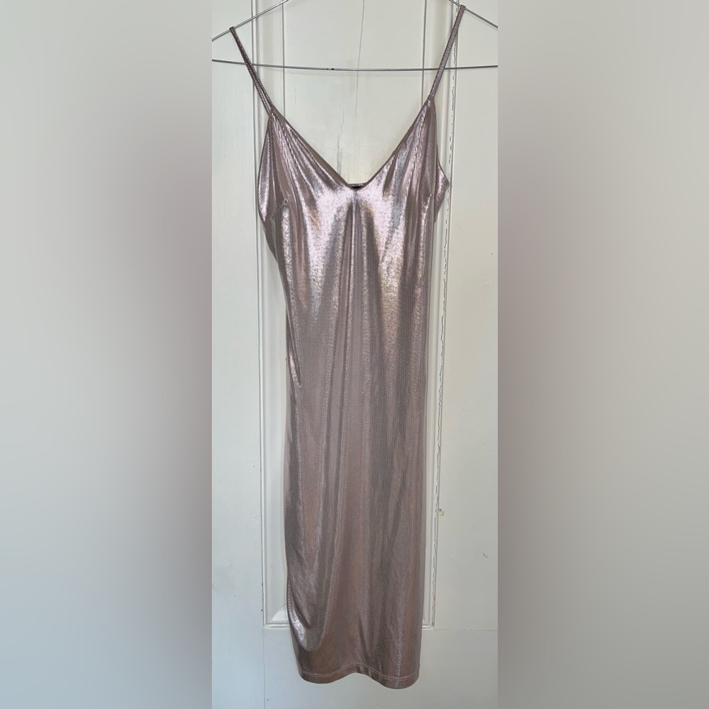 Medium Silver Shiny AKIRA Dress